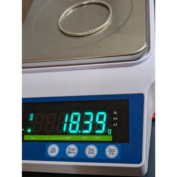 Taxco Mexico Straight & Twisted Sterling Silver Stacking Bangle Bracelet - Picture 4 of 7